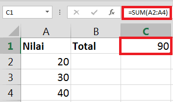 Cara membuat rumus SUM
