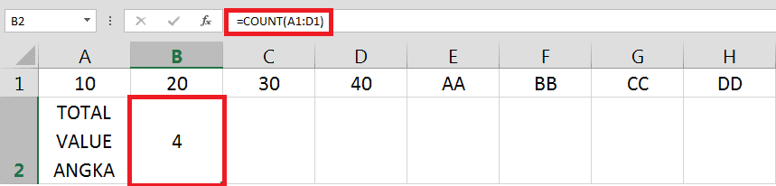 Cara membuat rumus COUNT
