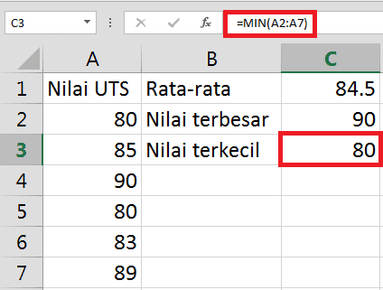 Cara membuat formula minimum