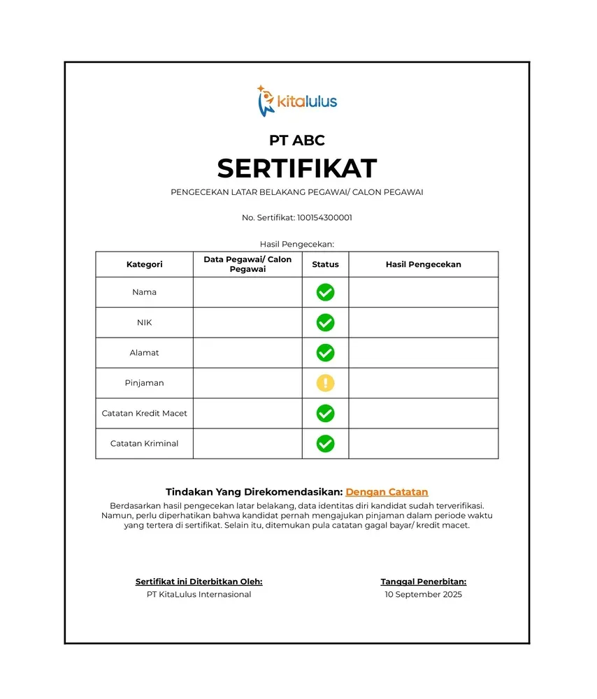 Tools Background Check KitaLulus