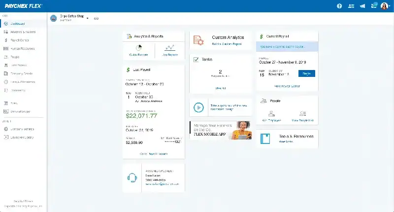 Paychex Flex web based hr payroll software