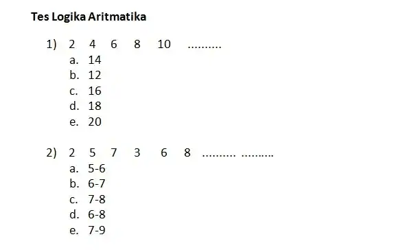 Tes Kemampuan Logika & Numerik