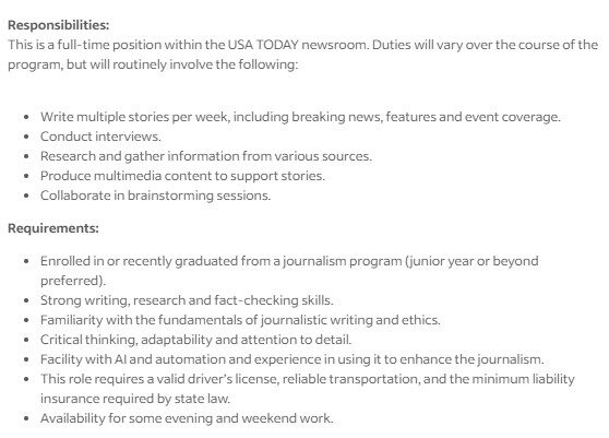 contoh job description